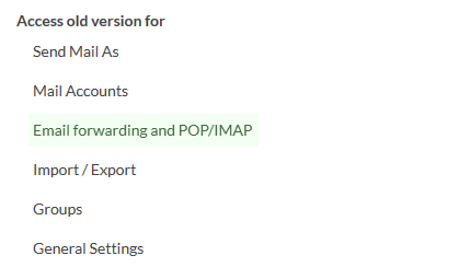 Email Forwarding and POP/IMAP.