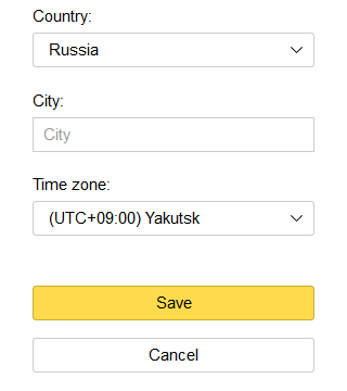 Yandex Personal information