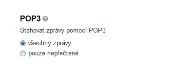 Seznam EmailのPOP3受信方法の選択